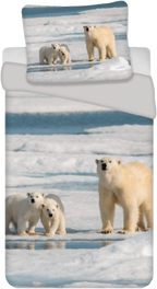 Bedding set with polar bear design, 135 x 200 cm, 100% cotton 