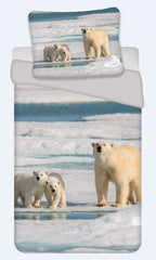 Bedding set with polar bear design, 135 x 200 cm, 100% cotton 