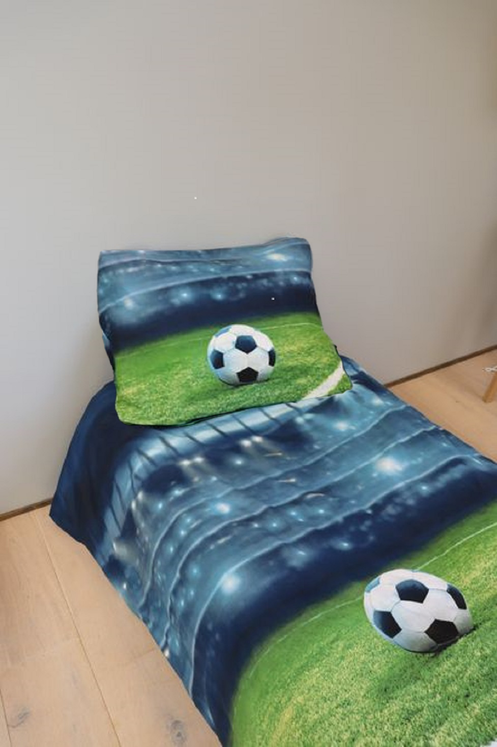 Baby Bettwäsche Fußball 100 x 135 cm, 100 % Baumwolle