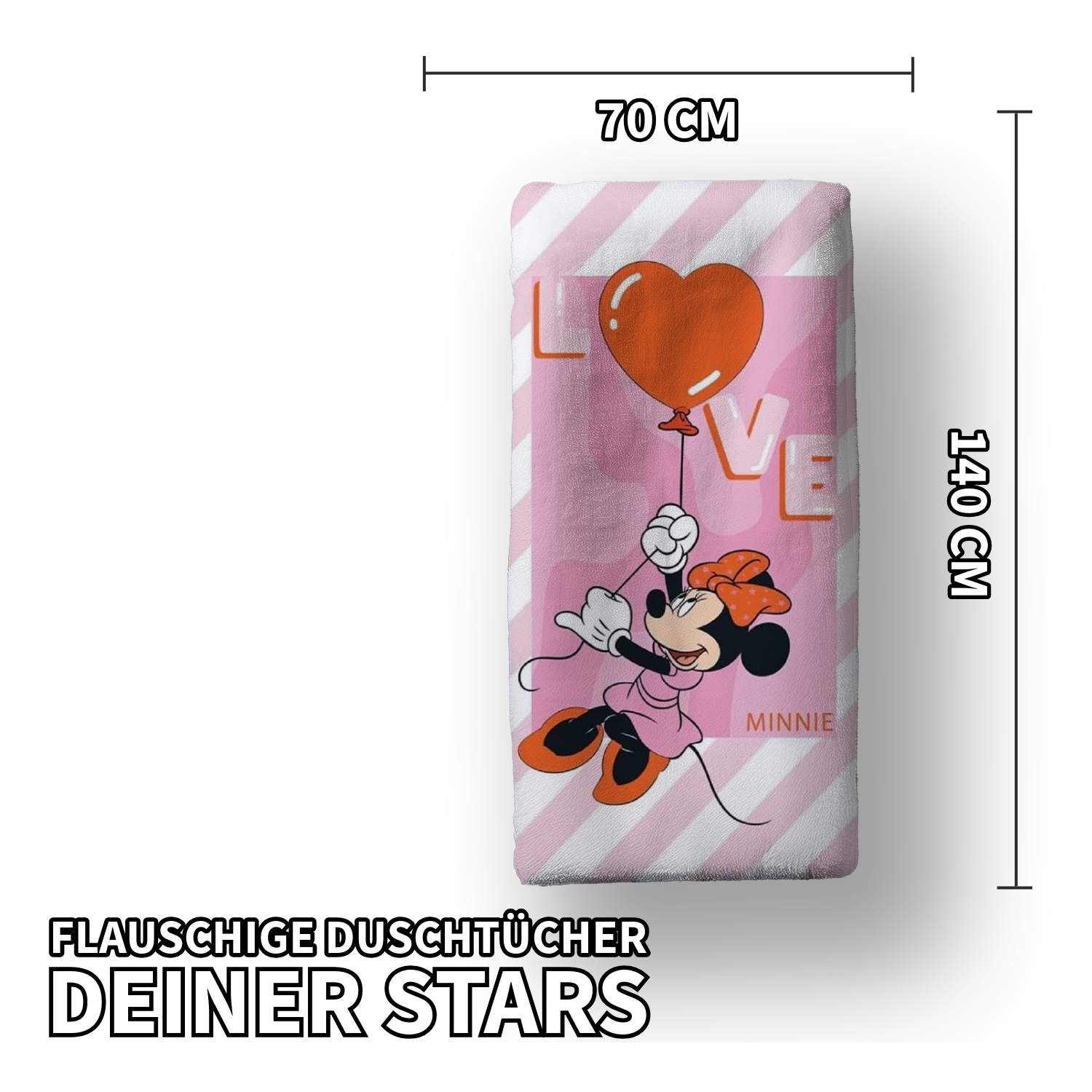 Minnie Mouse Duschtuch Strandtuch Badetuch 70 x 140 cm