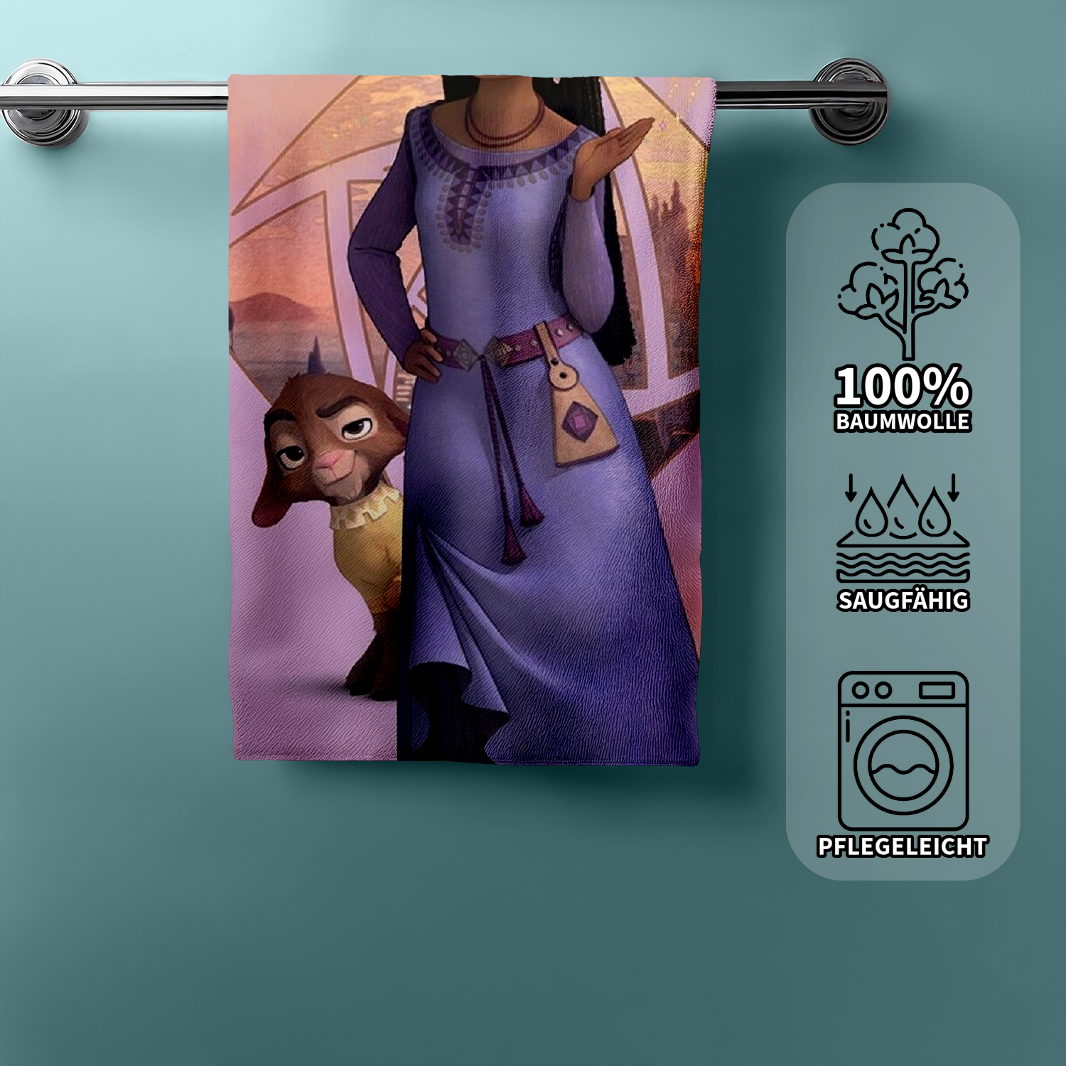 Disney Wish Asha Duschtuch Strandtuch Badetuch 70 x 140 cm
