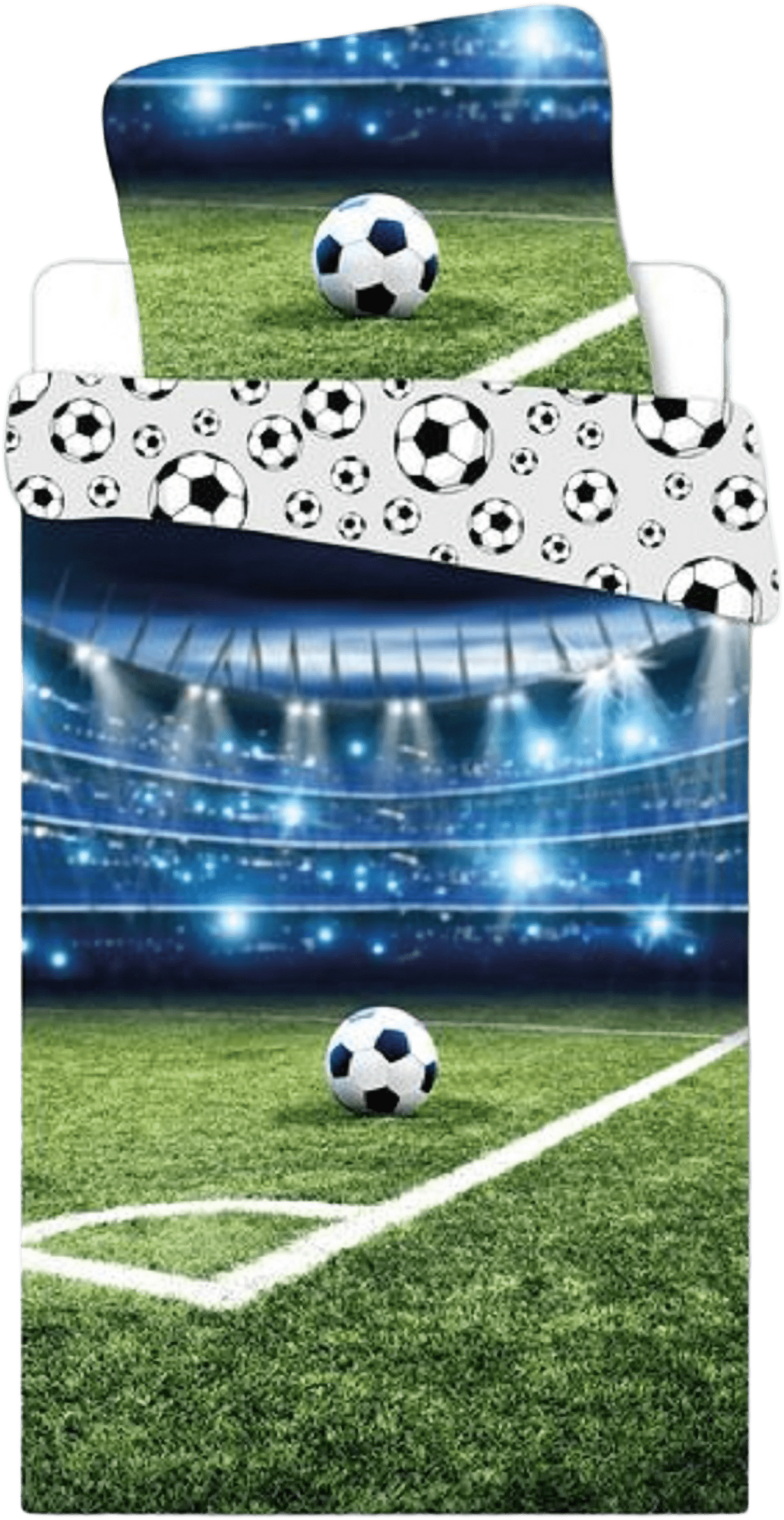 Bettwäsche Fußball Stadion 135 x 200 cm, 100 % Baumwolle