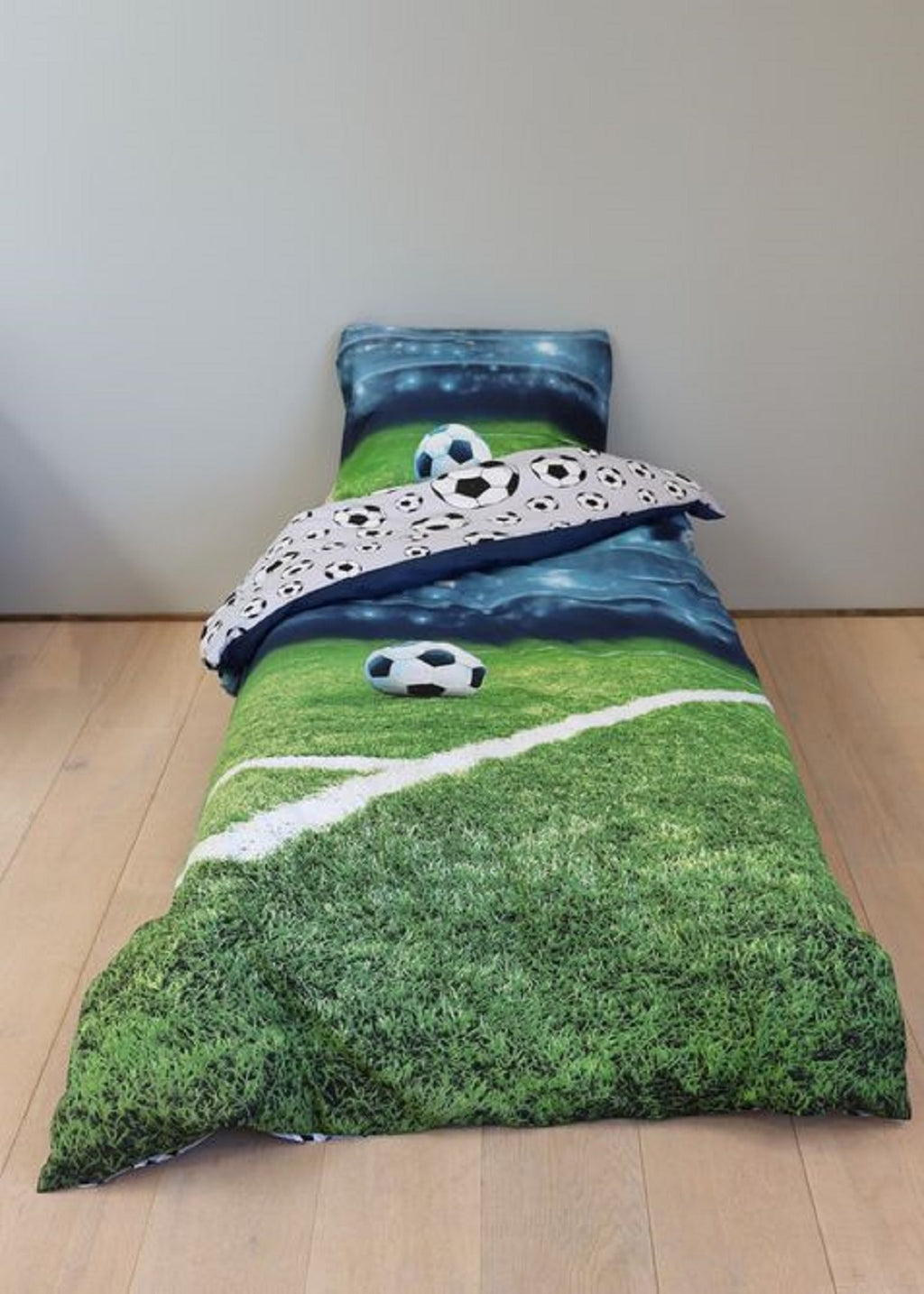 Bettwäsche Fußball Stadion 135 x 200 cm, 100 % Baumwolle