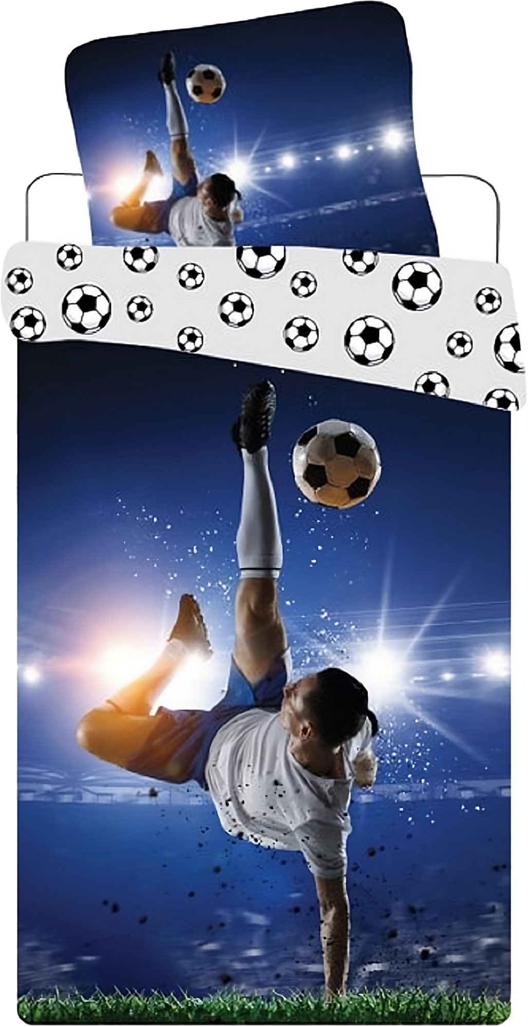 Bettwäsche Fußball Spieler 135 x 200 cm, 100 % Baumwolle