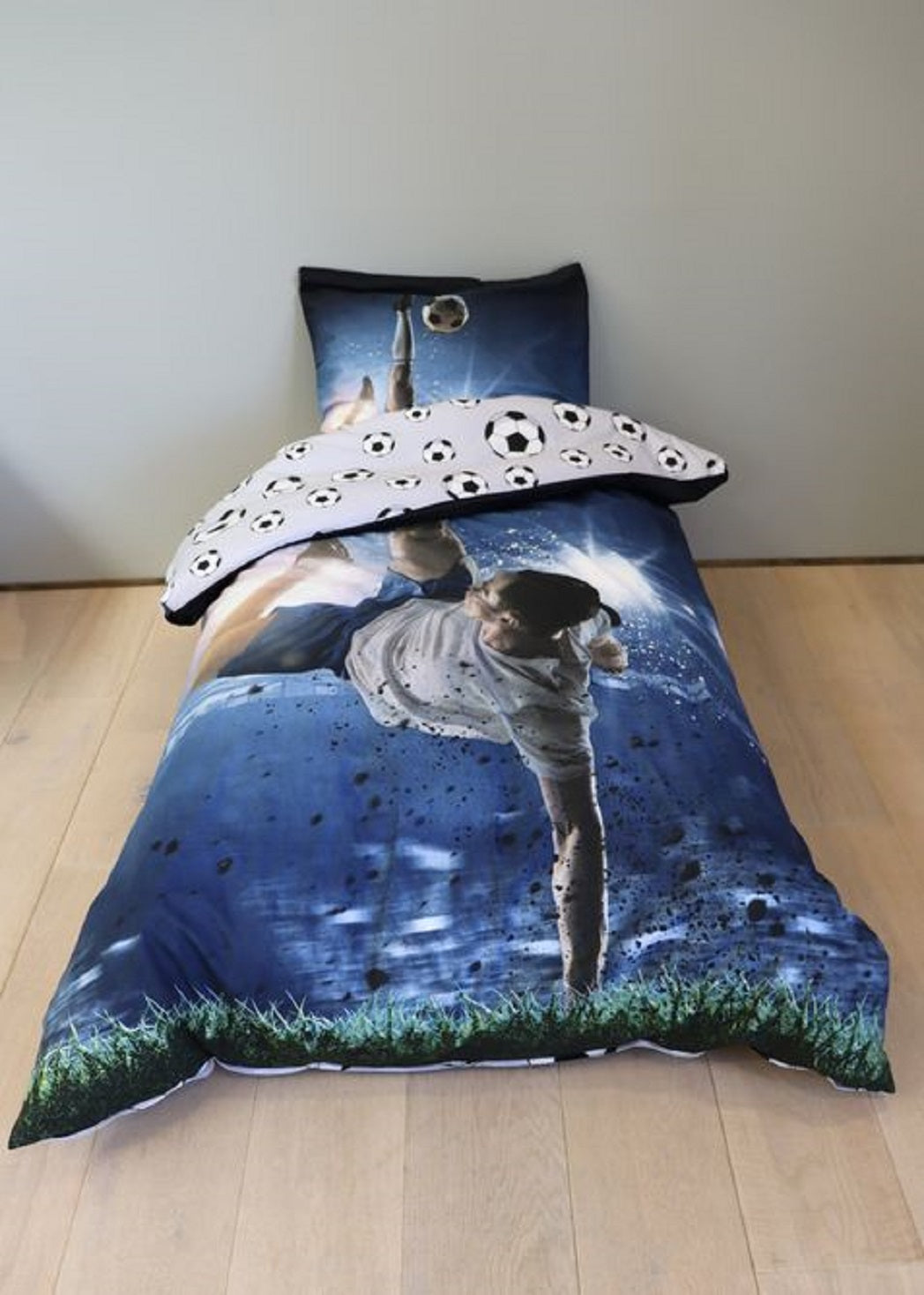 Bettwäsche Fußball Spieler 135 x 200 cm, 100 % Baumwolle