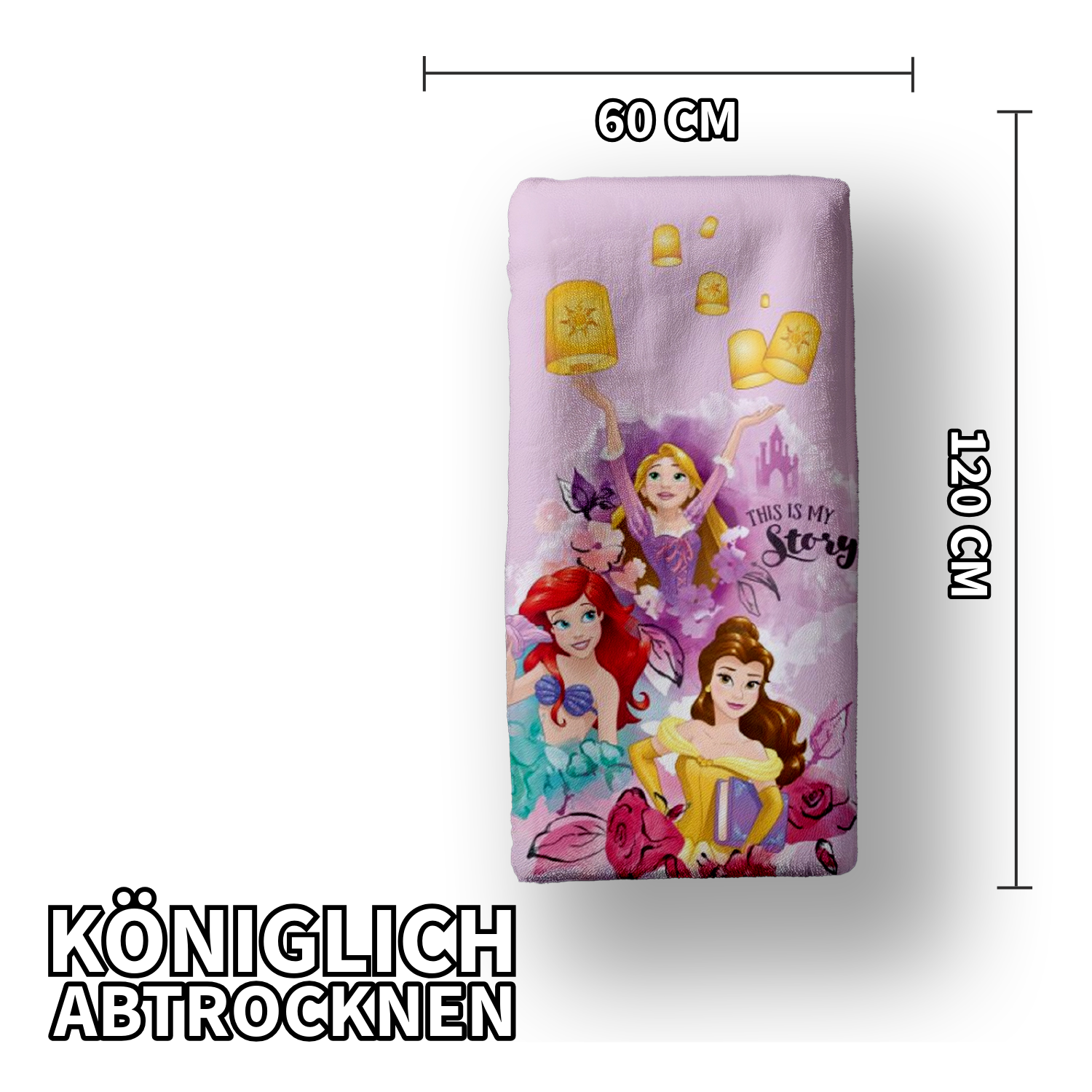 Disney Princess Duschtuch Badetuch  60 x 120 cm