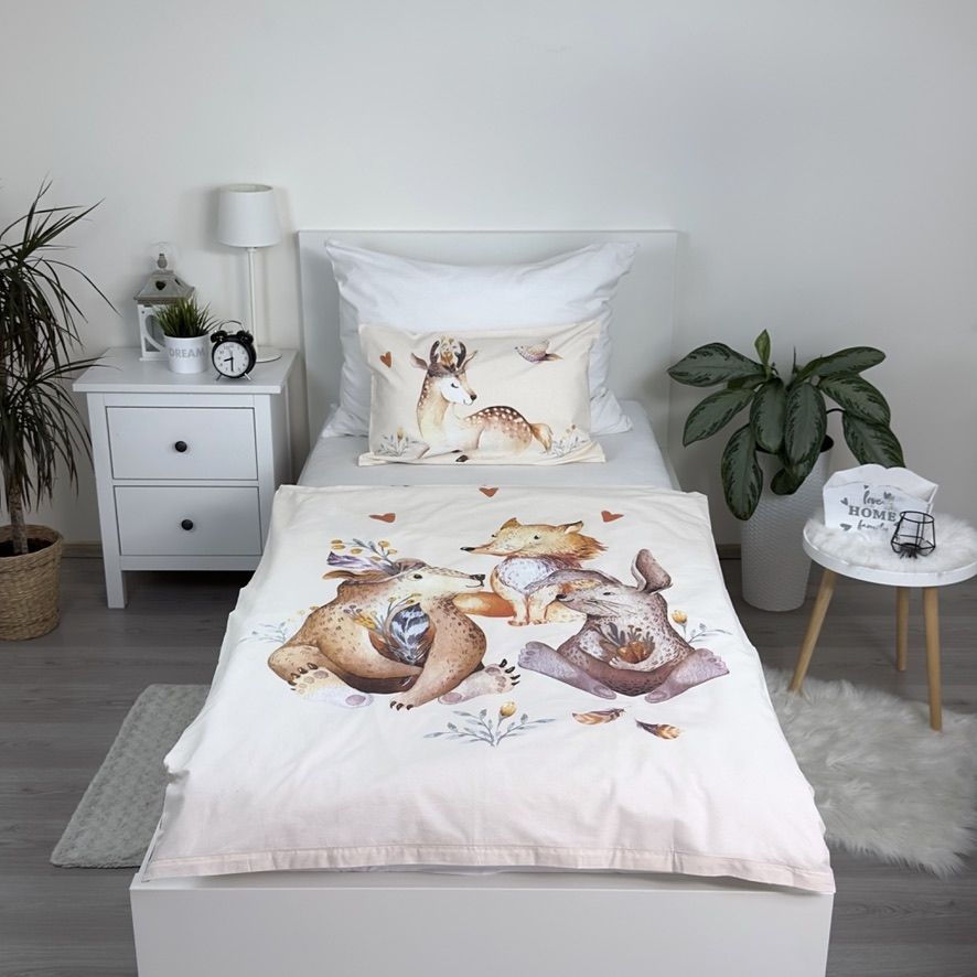 Waldtiere Baby Bettwäsche-Set 100 x 135 cm