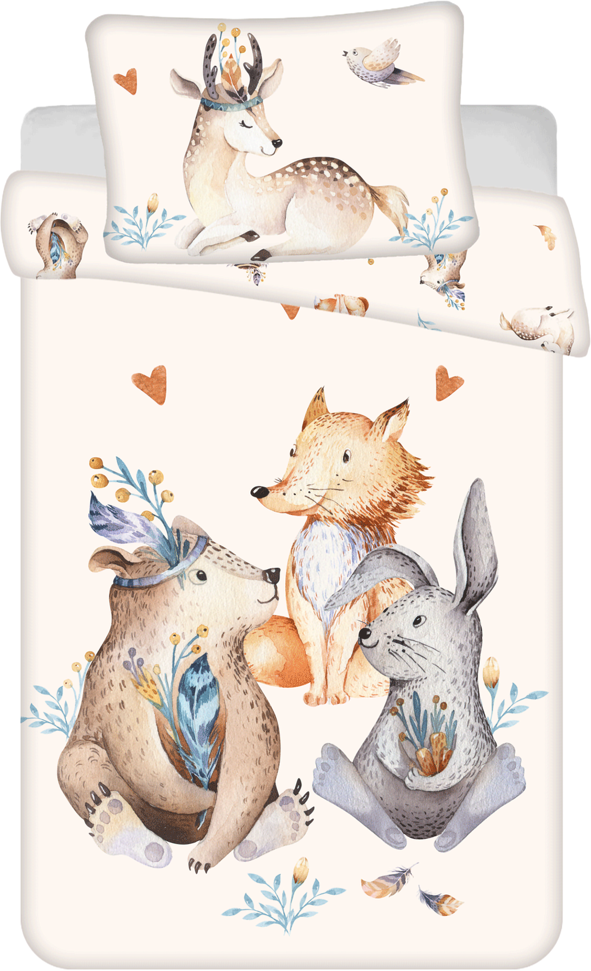 Waldtiere Baby Bettwäsche-Set 100 x 135 cm
