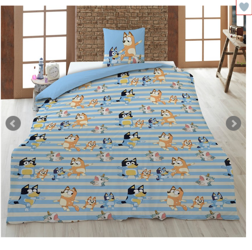 BLUEY Wende Bettwäsche Set 2tlg 135 x 200 cm 100% Baumwolle