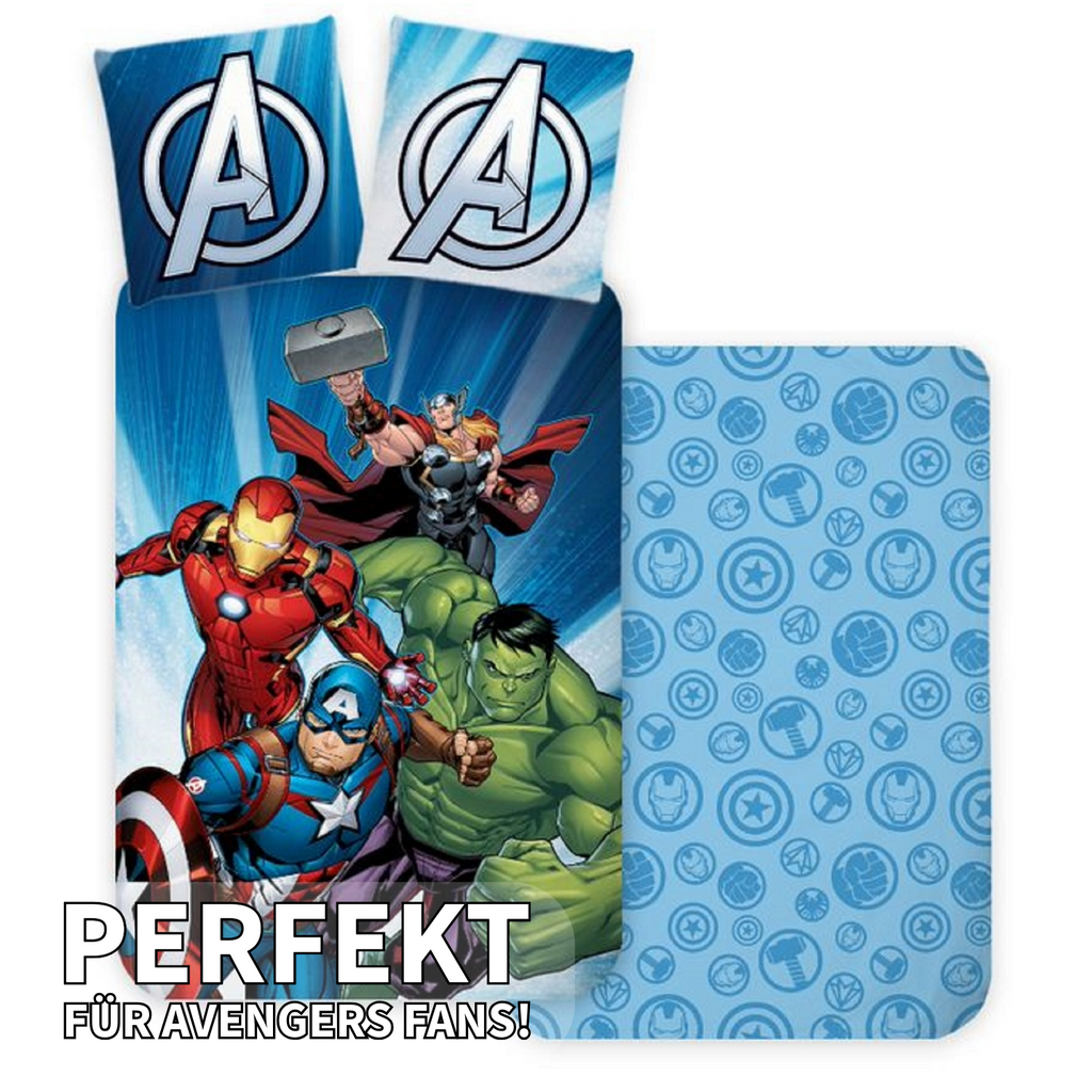 Avengers Wende Bettwäsche  80 x 80 cm + 135 x 200 cm 100% Baumwolle