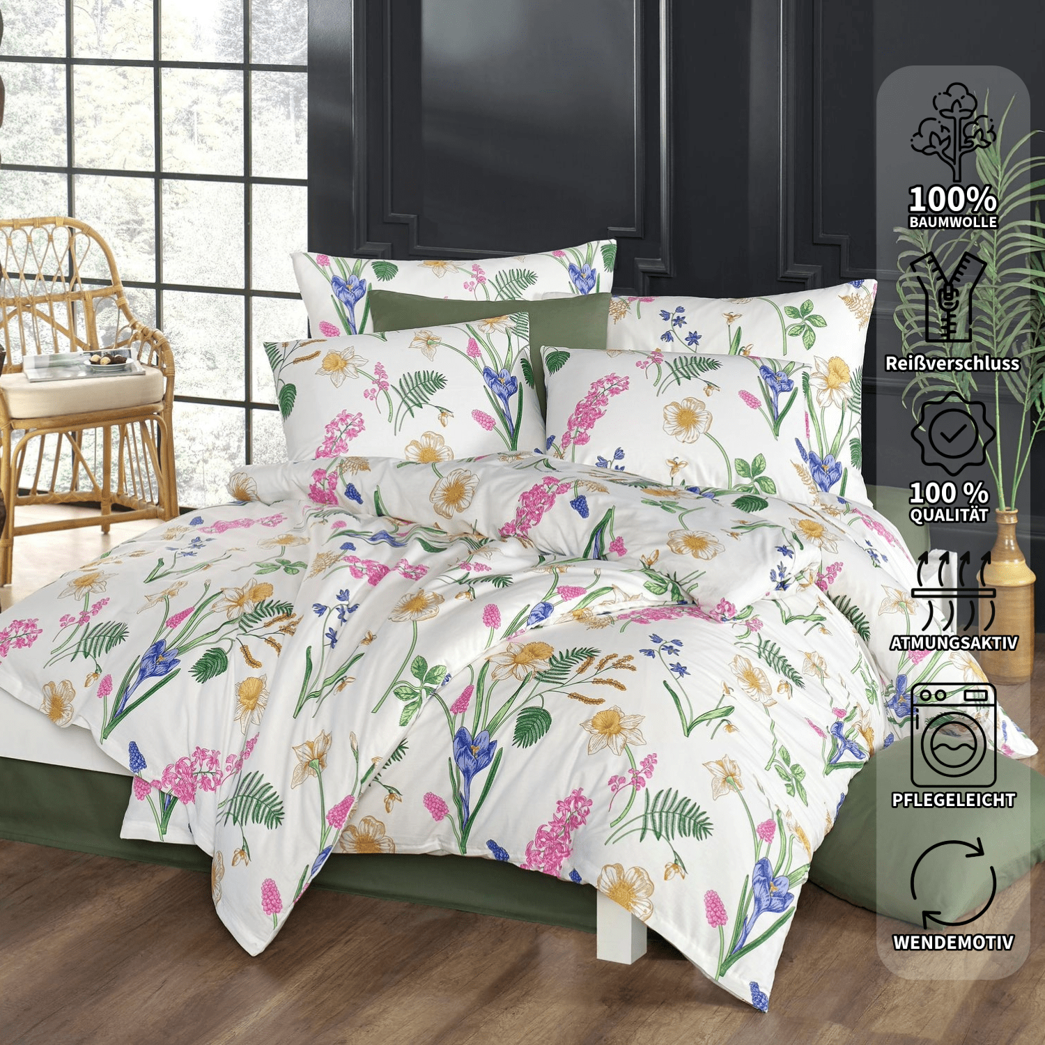 Bettwäsche Set Flavia 100% Baumwolle, 135 x 200 cm, 2-teilig
