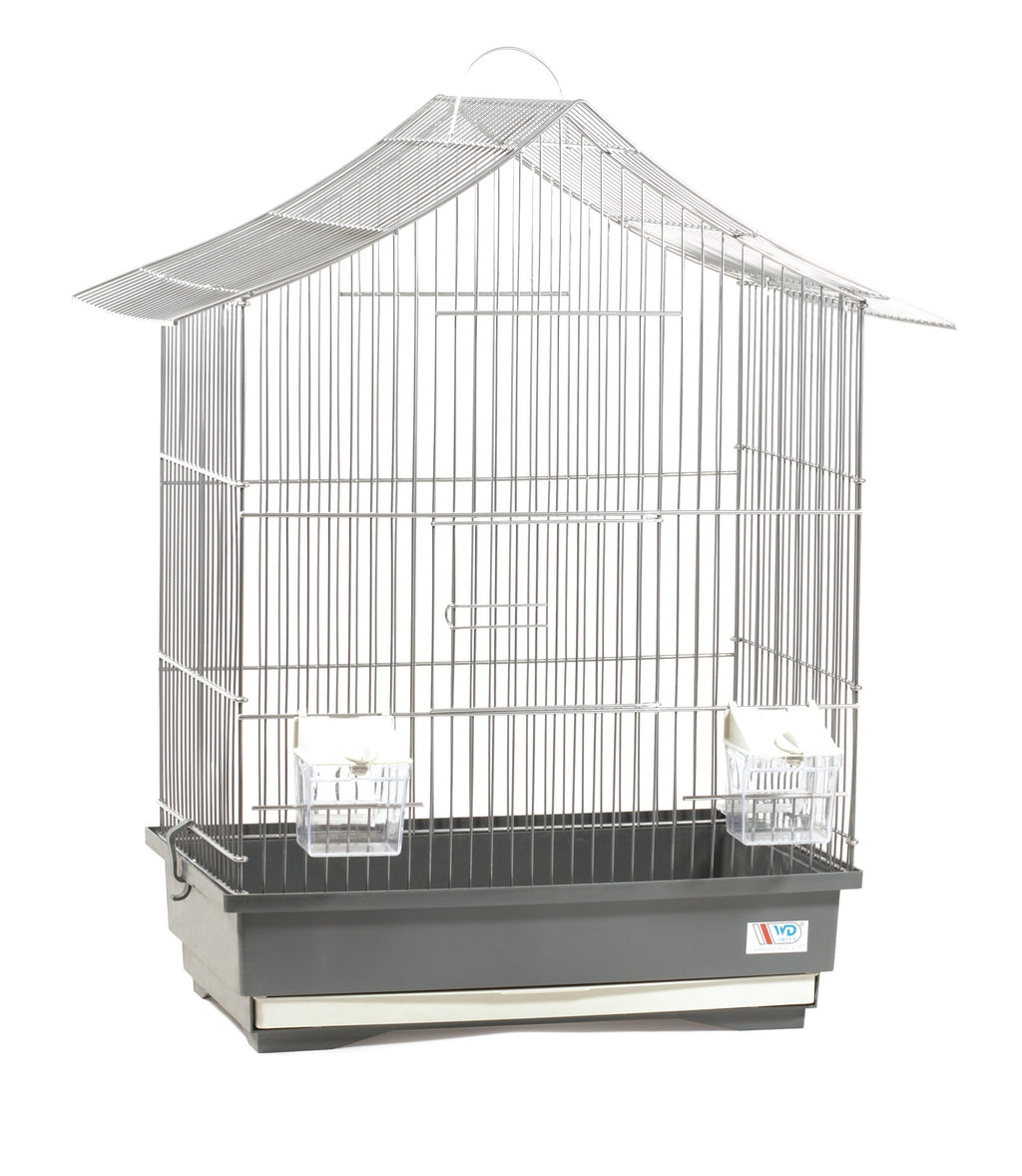 Birdcage birdhouse bird maker chrome gray