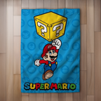 Super Mario Fleecedecke Kuscheldecke 100 x 140 cm blau