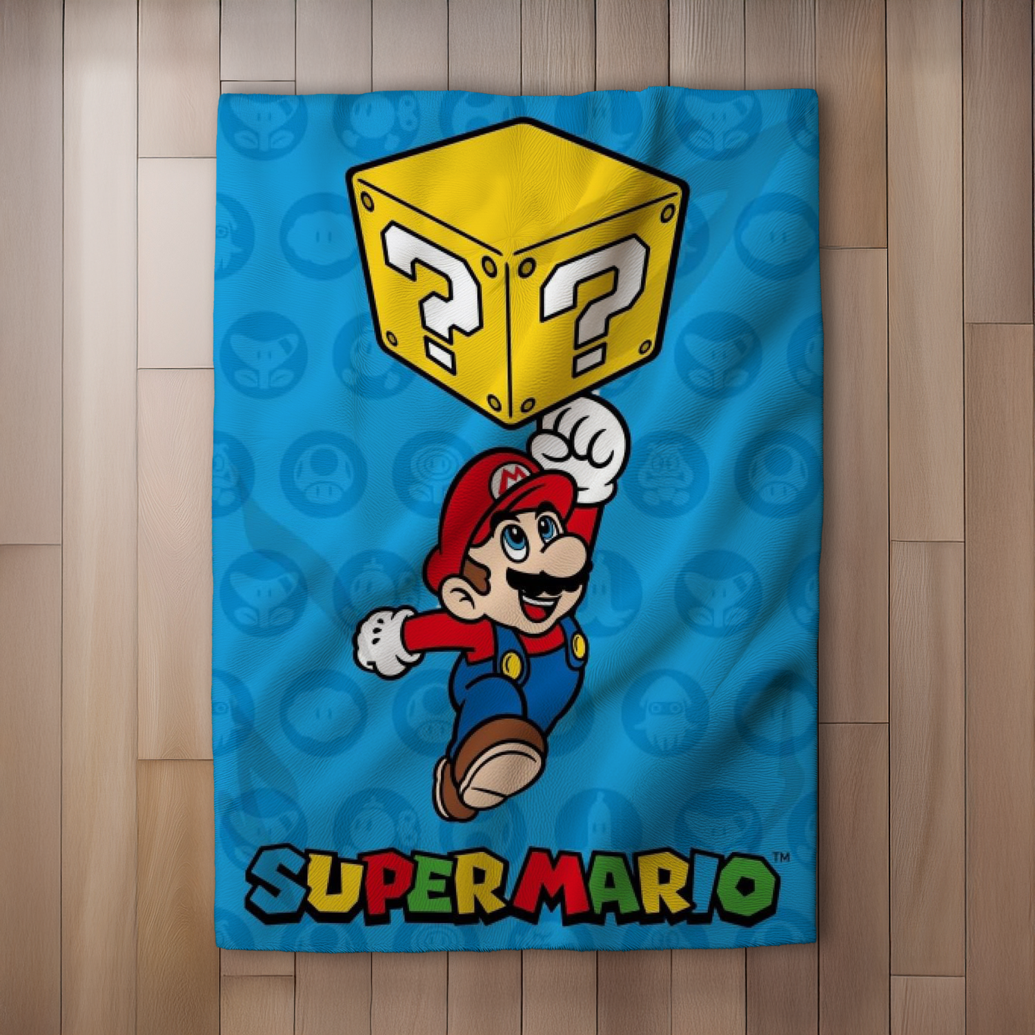 Super Mario Fleecedecke Kuscheldecke 100 x 140 cm blau