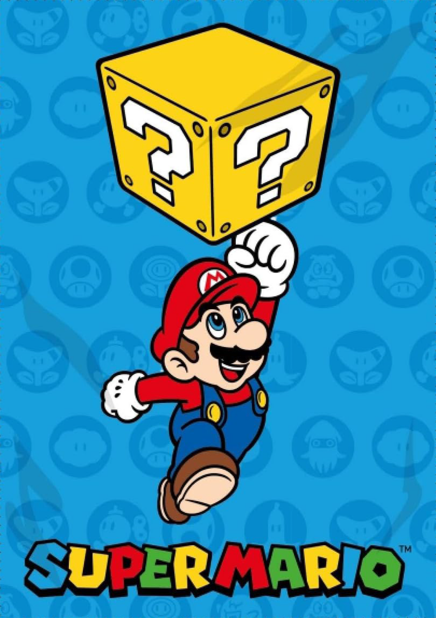 Super Mario Fleecedecke Kuscheldecke 100 x 140 cm blau