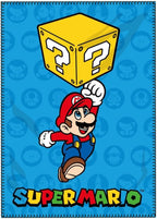 Super Mario Fleecedecke Kuscheldecke 100 x 140 cm blau