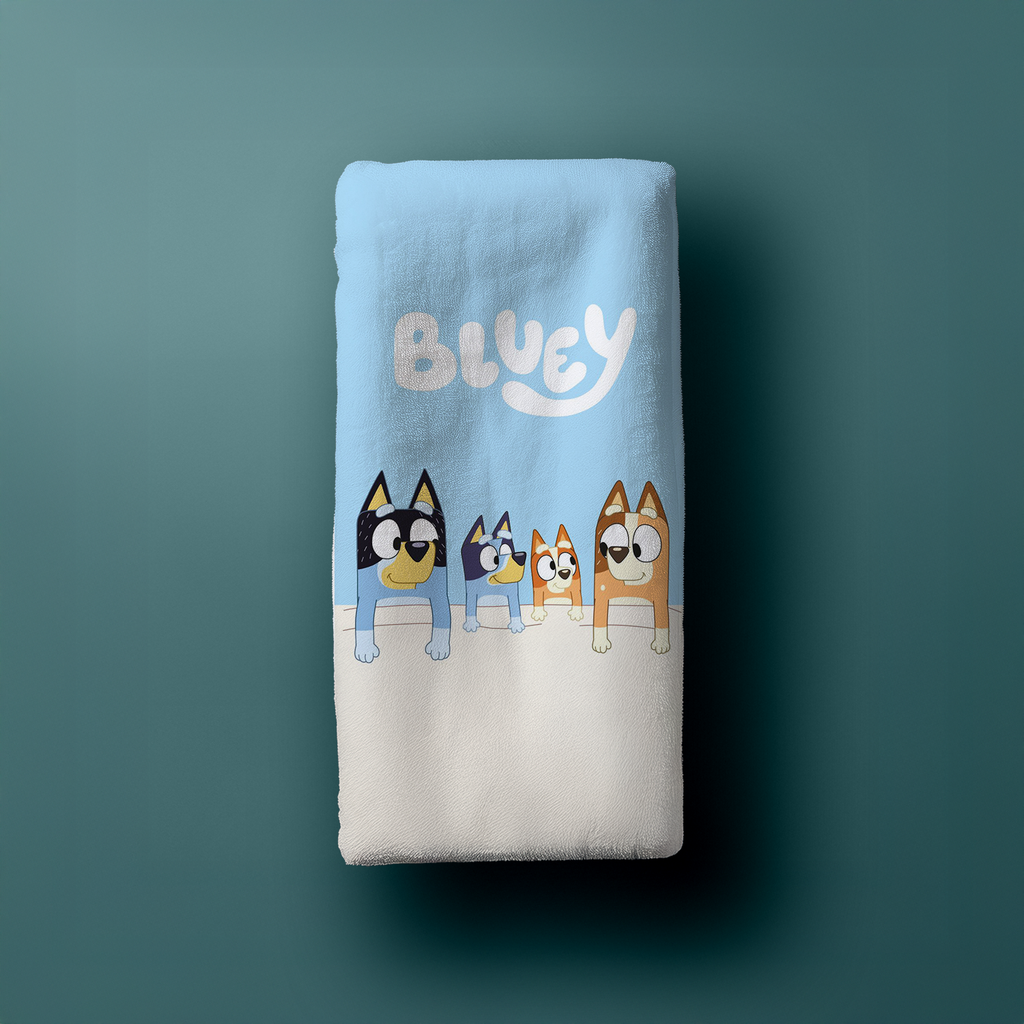 Bluey Duschtuch Strandtuch Badetuch 70 x 140 cm