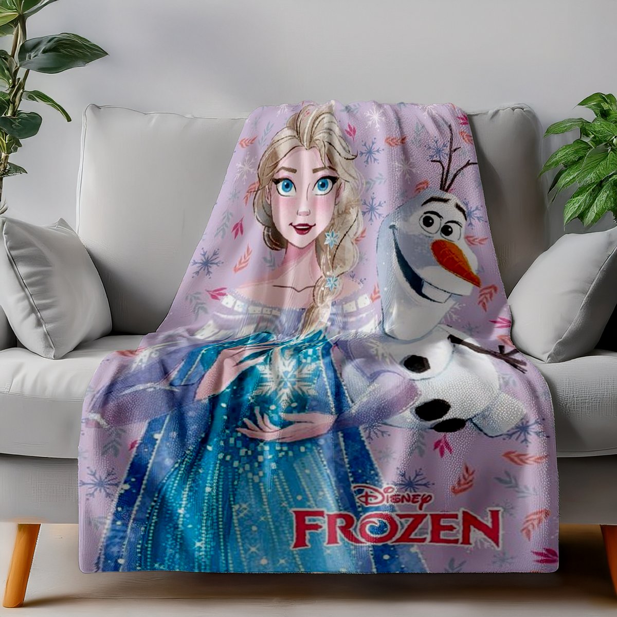 La Reine des Neiges Elsa et Olaf Couverture polaire douce 100 x 140 cm