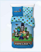 Minecraft Wende Bettwäsche Set 2 tlg. 135 x 200 cm 80 x 80cm