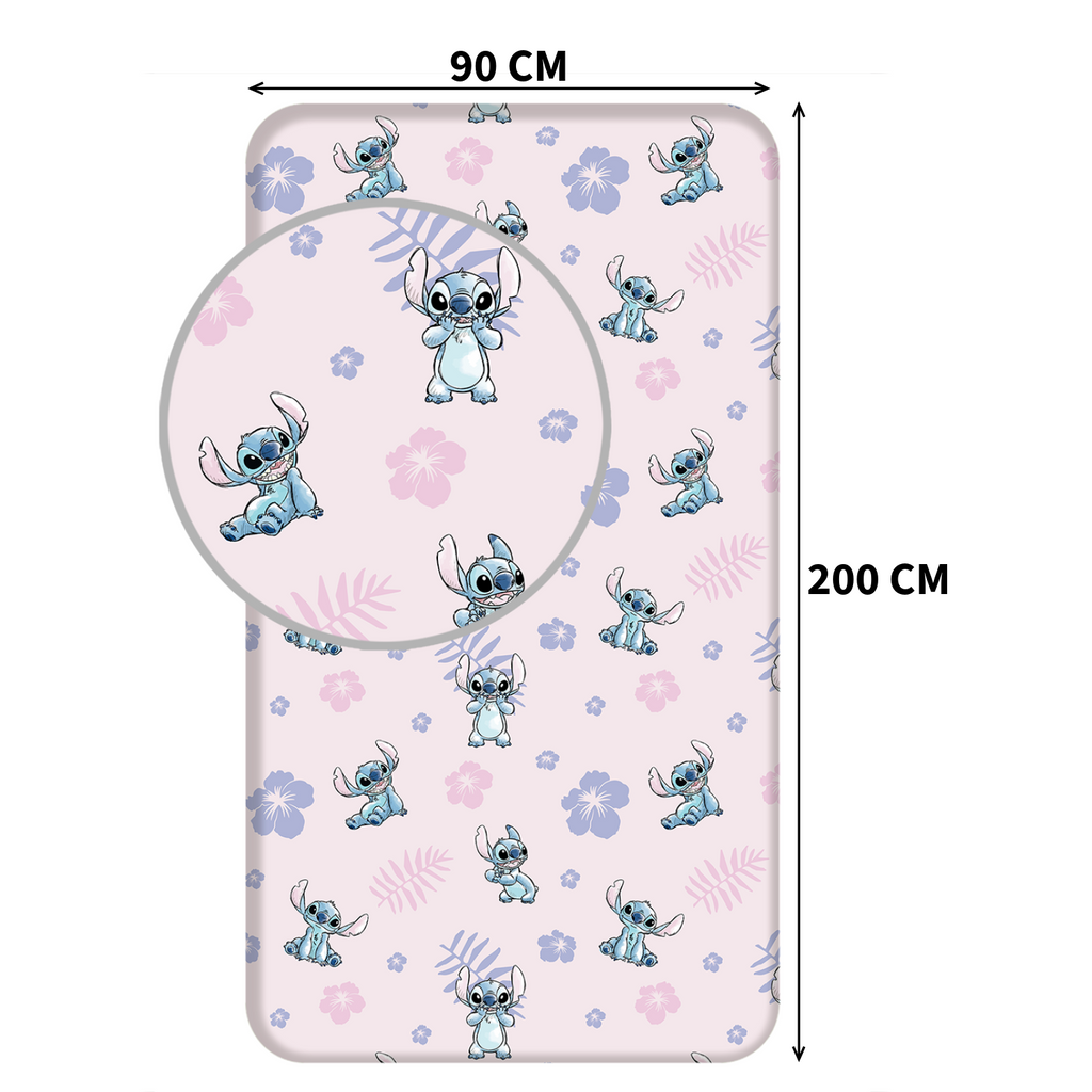 Lilo and Stitch fitted sheet, fitted bed sheet, bed sheet 90 x 200 cm