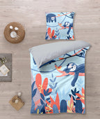 Bettwäsche Set mit Faultier 135 x 200 cm, 100 % Baumwolle