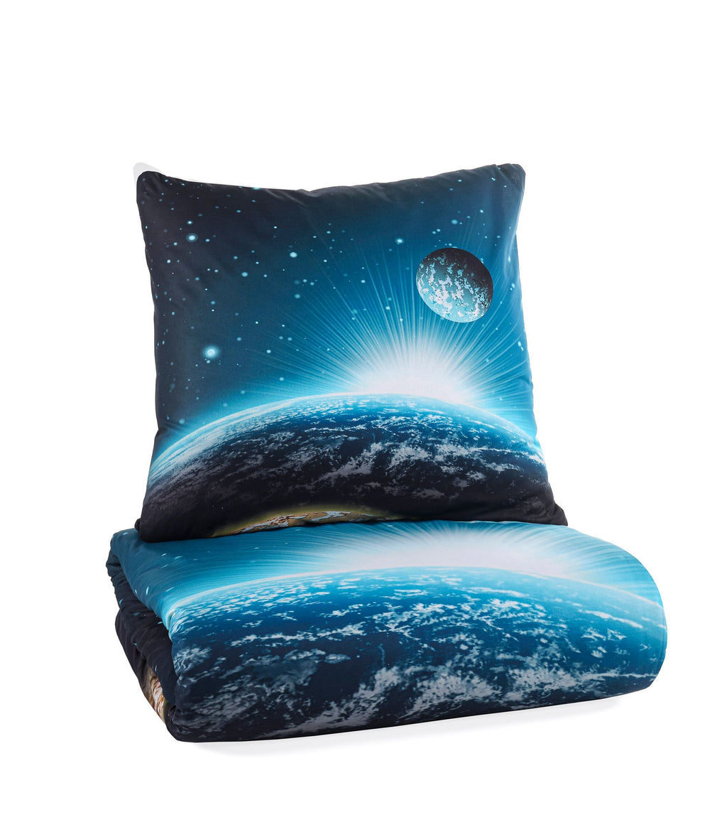 Bettwäsche Set mit Mond und Planet 135 x 200 cm