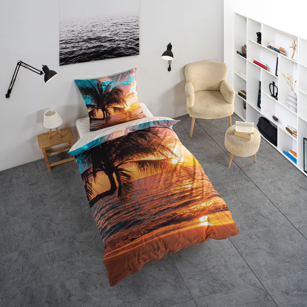 Bettwäsche Set mit Sonnenuntergang 135 x 200 cm