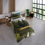 Bedding set with mountain lake design, 135 x 200 cm, 100% cotton