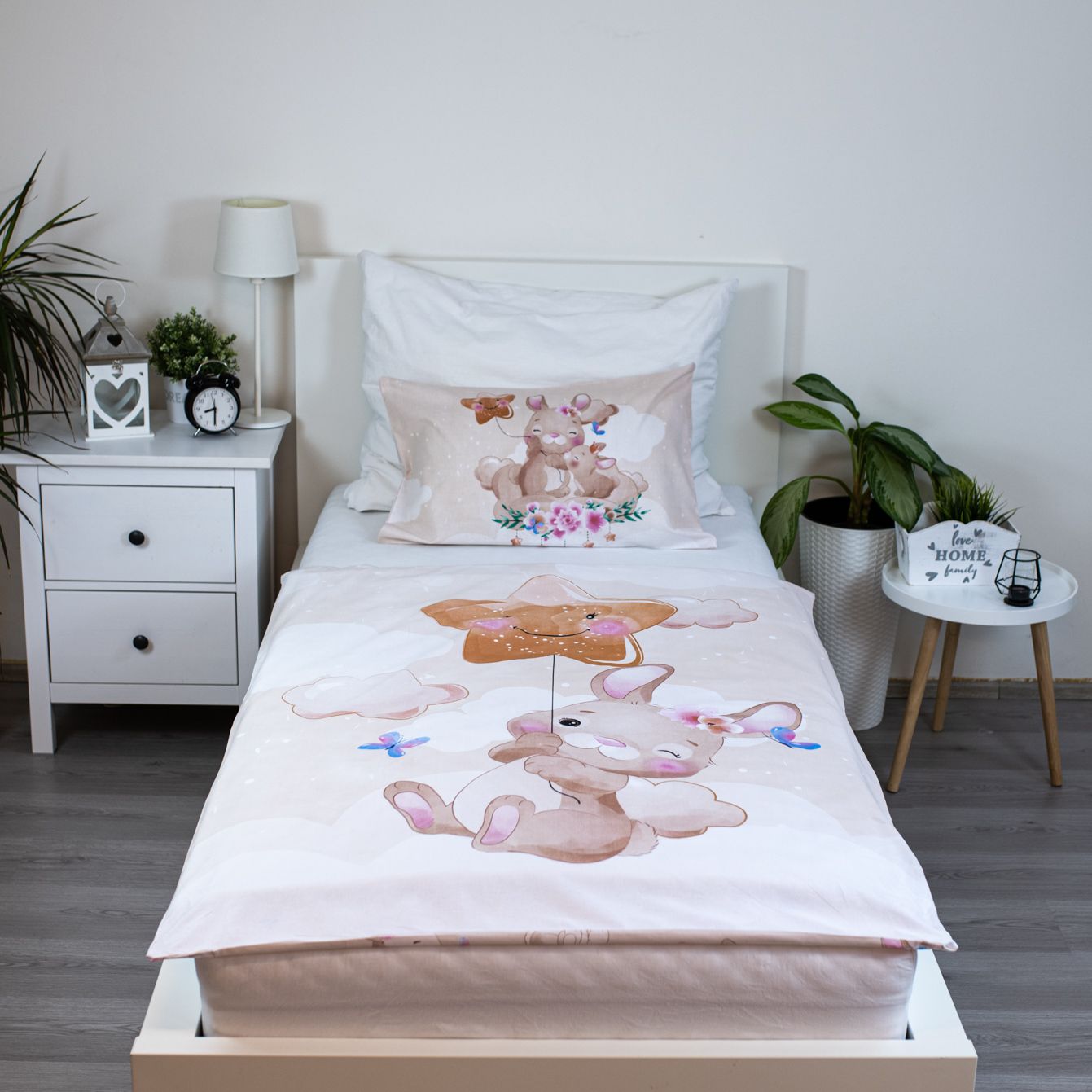 Bunny Star Hase Baby Bettwäsche-Set 100 x 135 cm
