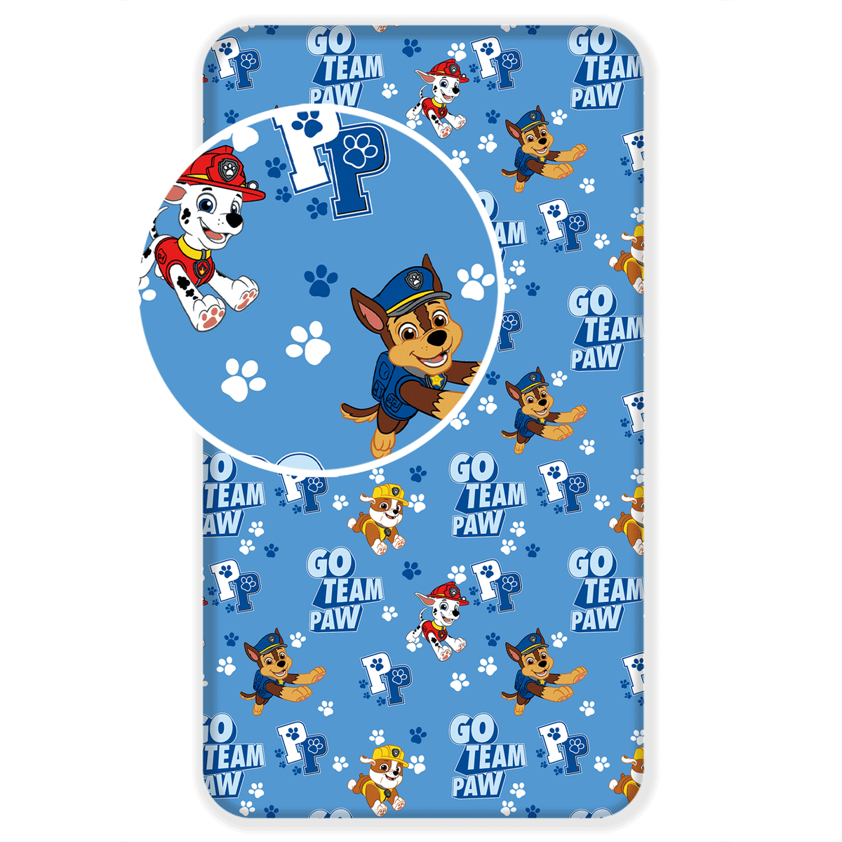 Paw Patrol Spannbetttuch Spannbettlaken mit Gummizug 90 X 200 cm