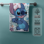 Disney LILO & STITCH Duschtuch Strandtuch Badetuch 70 x 140 cm hängt am Handtuchhalter mit Produkteigenschaften