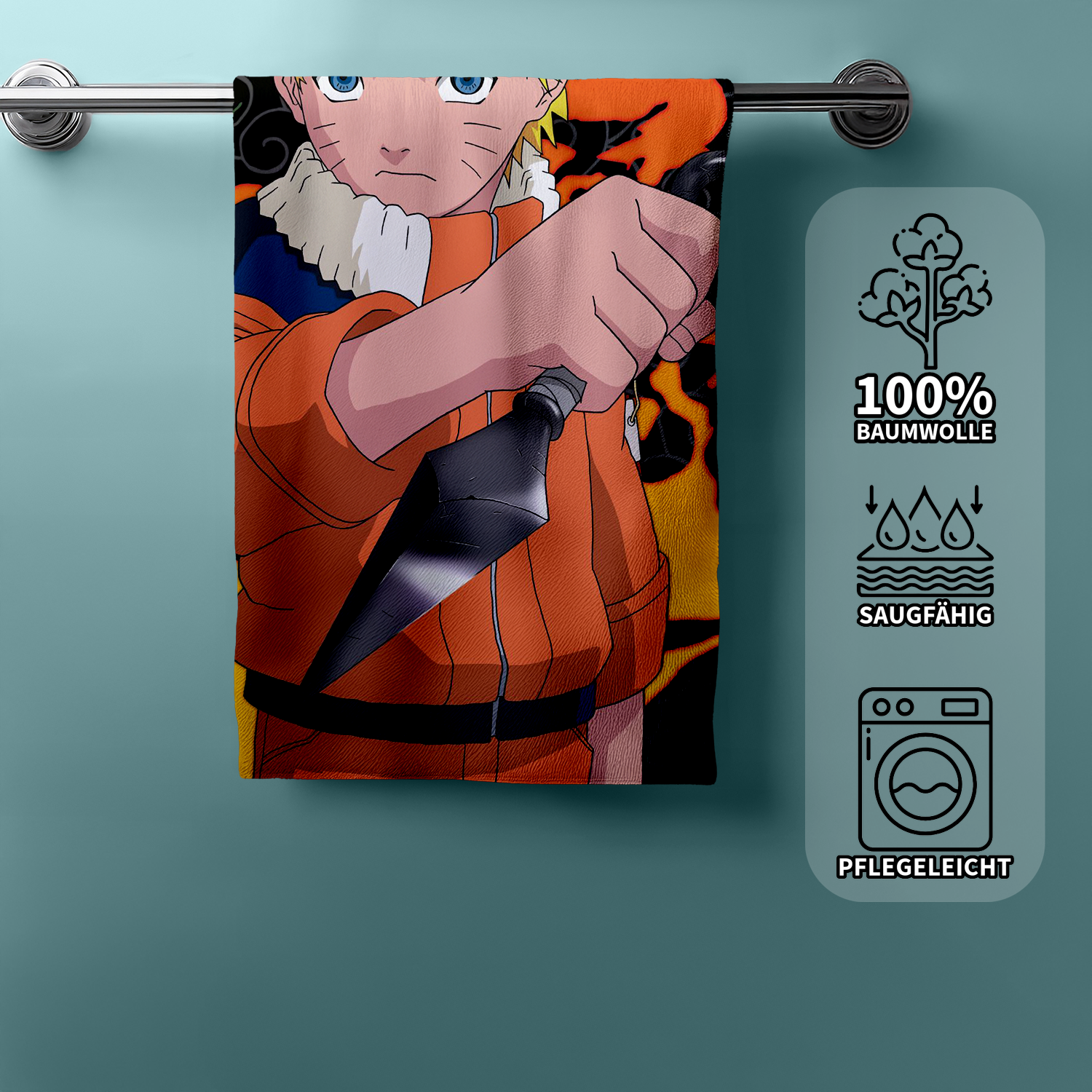Naruto shower towel, beach towel, bath towel 70 x 140 cm