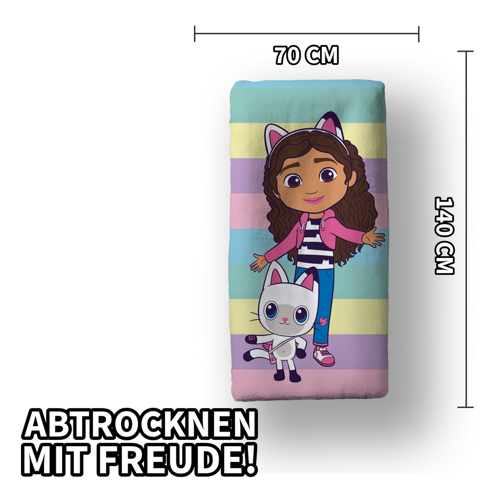 Gabby's Dollhouse Duschtuch Strandtuch Badetuch 70 x 140 cm