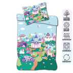 Prinzessin Baby Bettwäsche mit Märchenschloss 100 x 135 cm