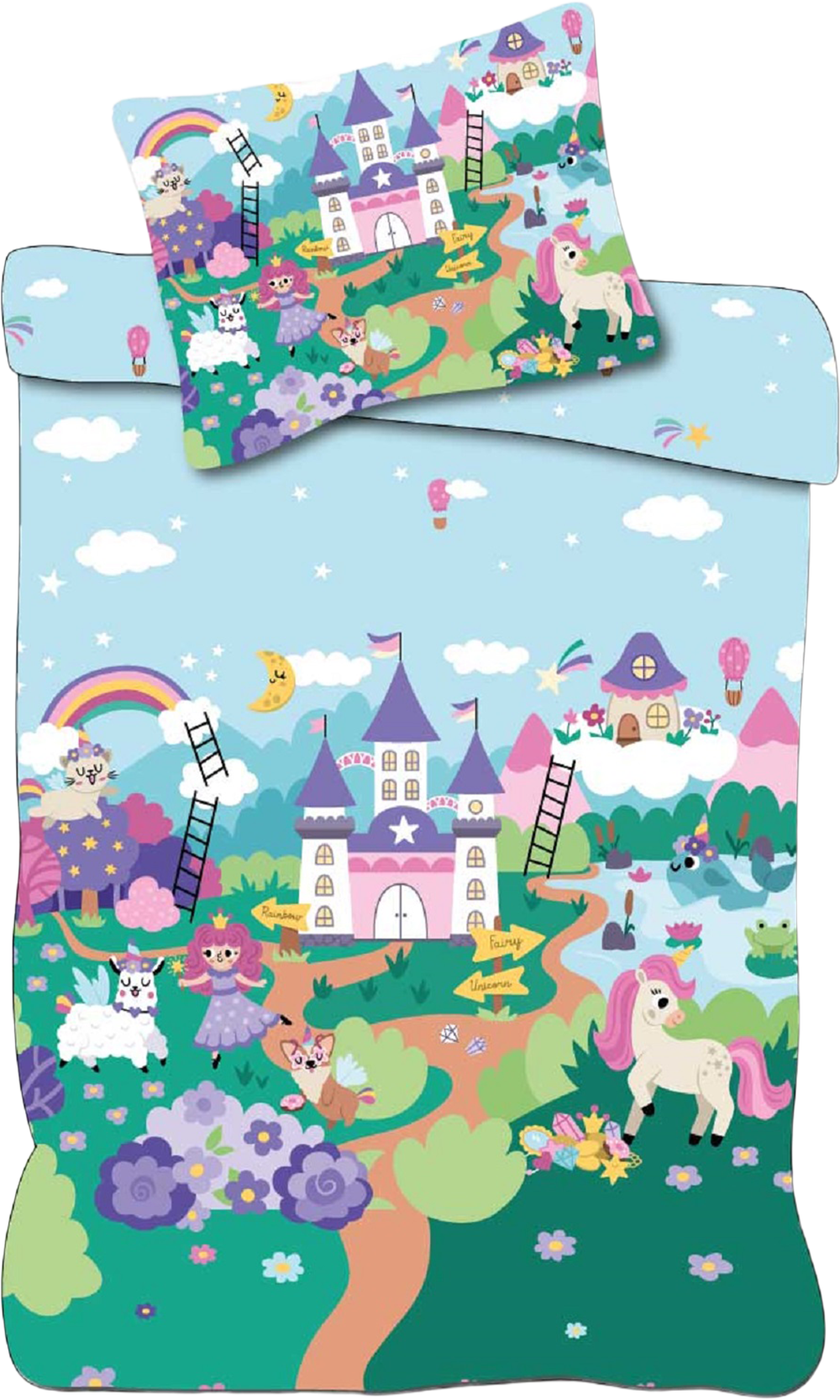 Prinzessin Baby Bettwäsche mit Märchenschloss 100 x 135 cm