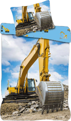 Baby Bettwäsche Kran Bagger LKW Baustelle 100 x 135 cm