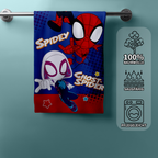 Spidey Duschtuch Badetuch Strandtuch 70 x 140 cm 100% Baumwolle aufgehangen mit Eigenschaften