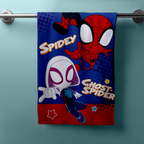 Spidey Duschtuch Badetuch Strandtuch 70 x 140 cm 100% Baumwolle aufgehangen