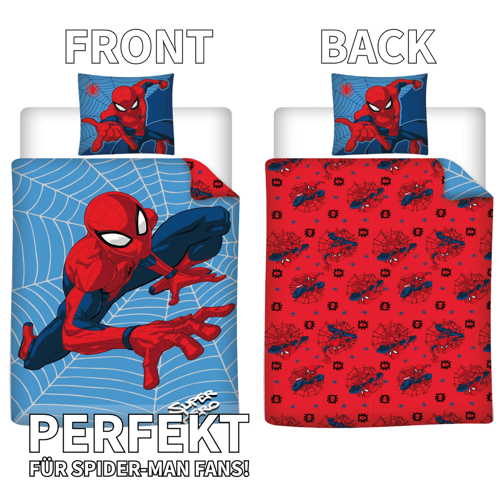 Spiderman Bettwäsche Set Super Hero 135 x 200 cm 80 x 80 cm