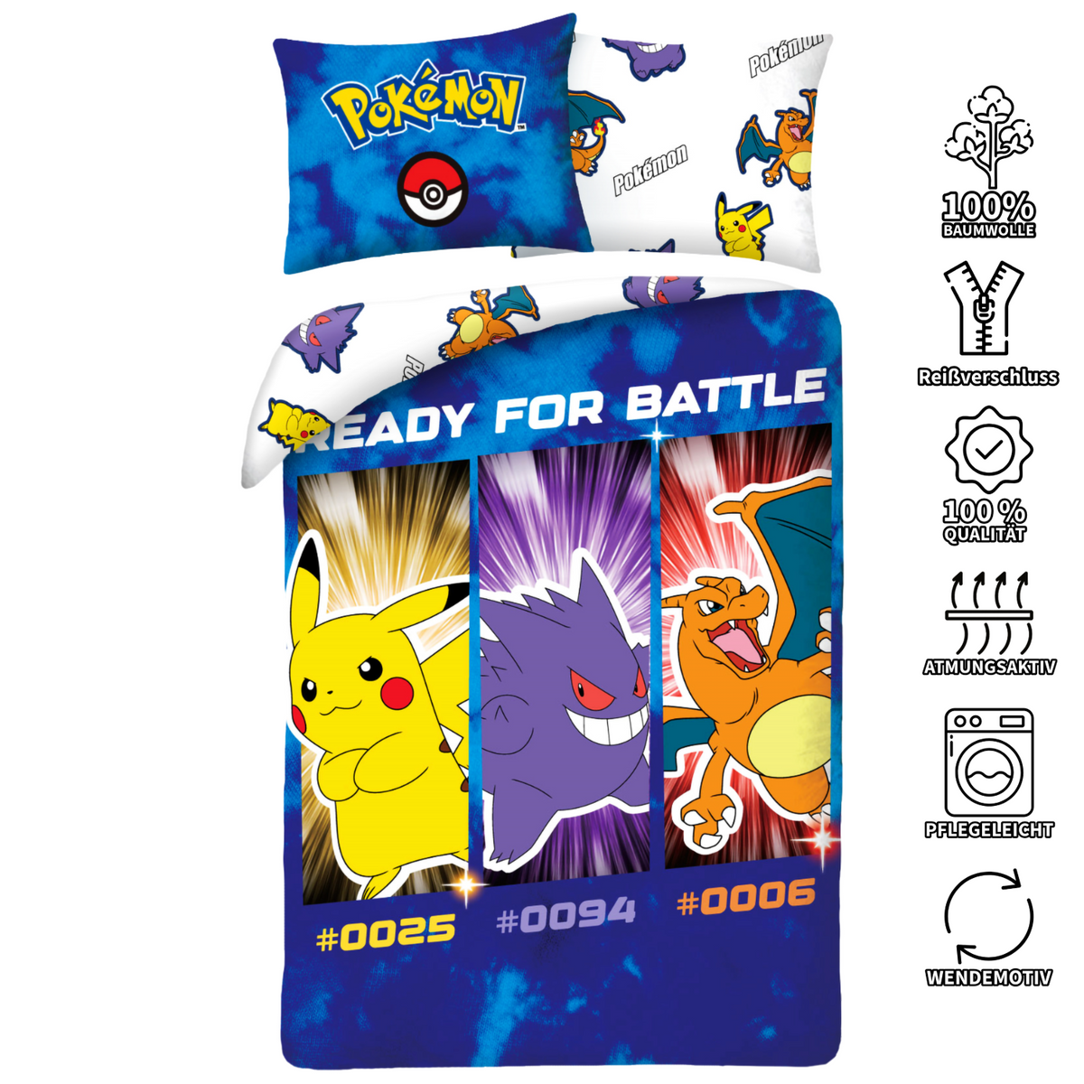 Pokemon Bettwäsche Set "Ready for Battle" - 135x200 cm