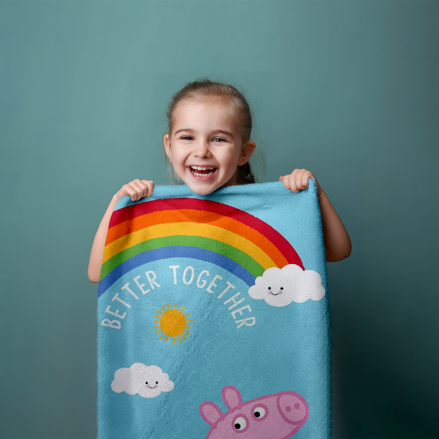 Peppa Pig Wutz Duschtuch Badetuch Strandtuch Velourstuch 70 x 140cm
