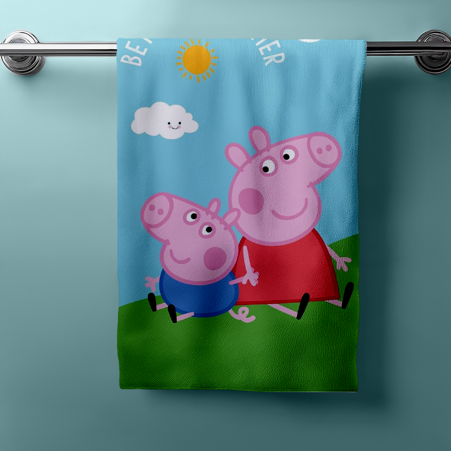Peppa Pig Wutz Duschtuch Badetuch Strandtuch Velourstuch 70 x 140cm