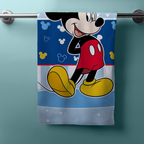 Disney Mickey Mouse Duschtuch Strandtuch Badetuch 70x140cm Baumwolle an einem Handtuchhalter