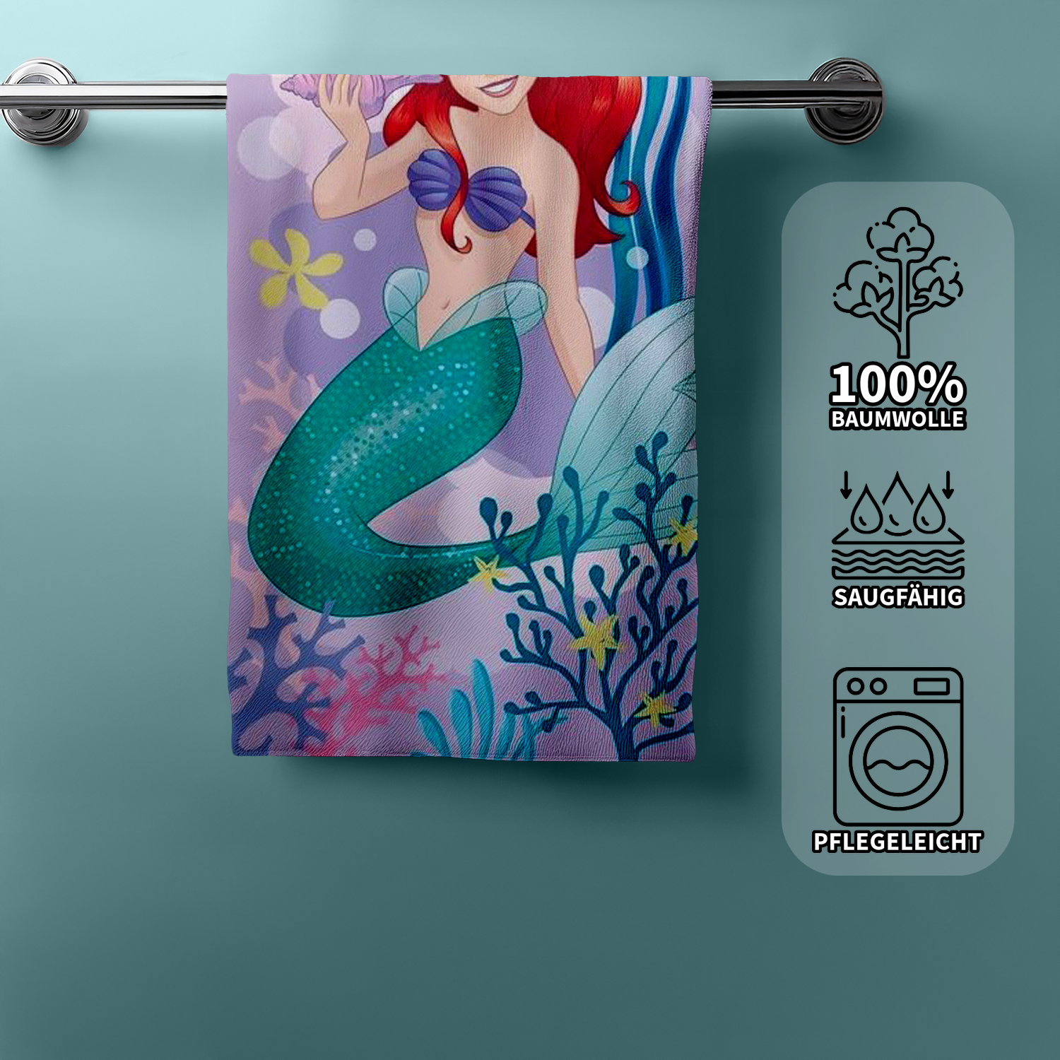 Disney Arielle Duschtuch Badetuch Strandtuch 70 x 140cm