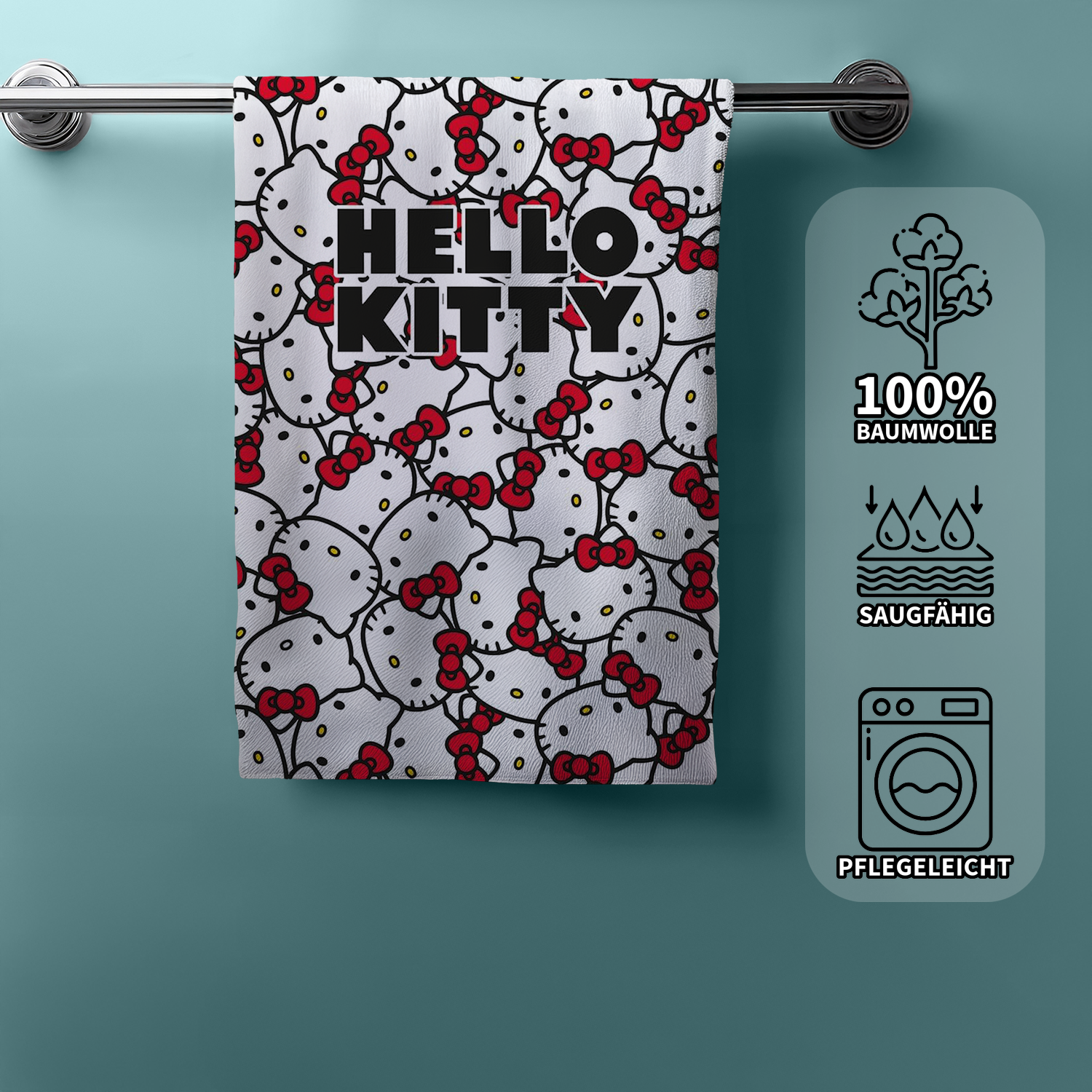 Hello Kitty Duschtuch Badetuch Strandtuch 70 x 140cm