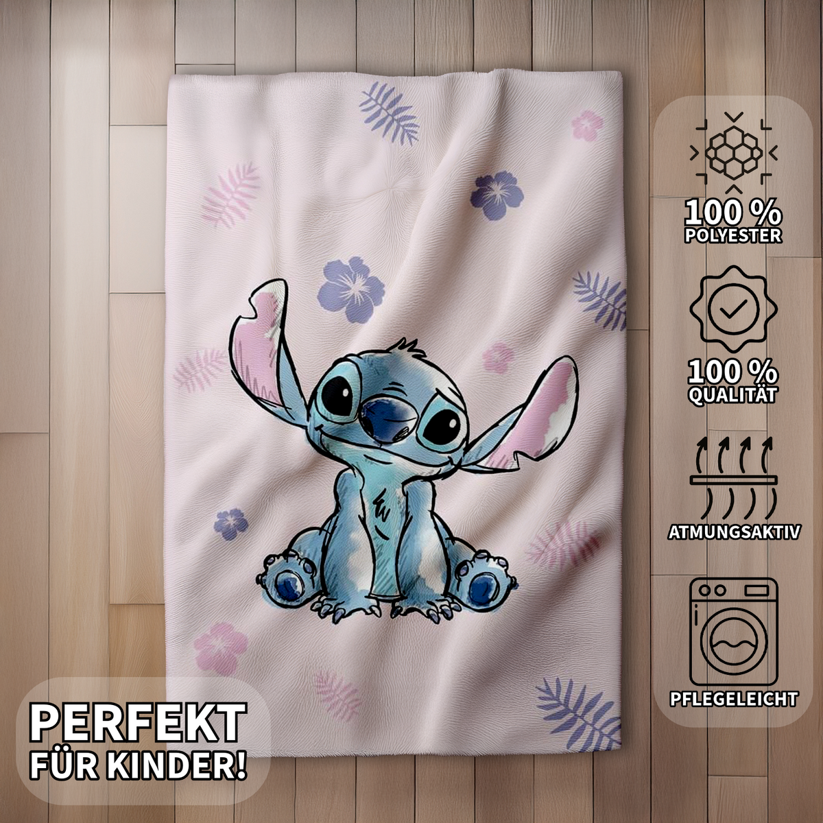 Lilo und Stitch Flauschdecke Kuscheldecke 100 x 150 cm