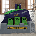 Minecraft Wende Bettwäsche Set 2 tlg. 135 x 200 cm 80 x 80cm