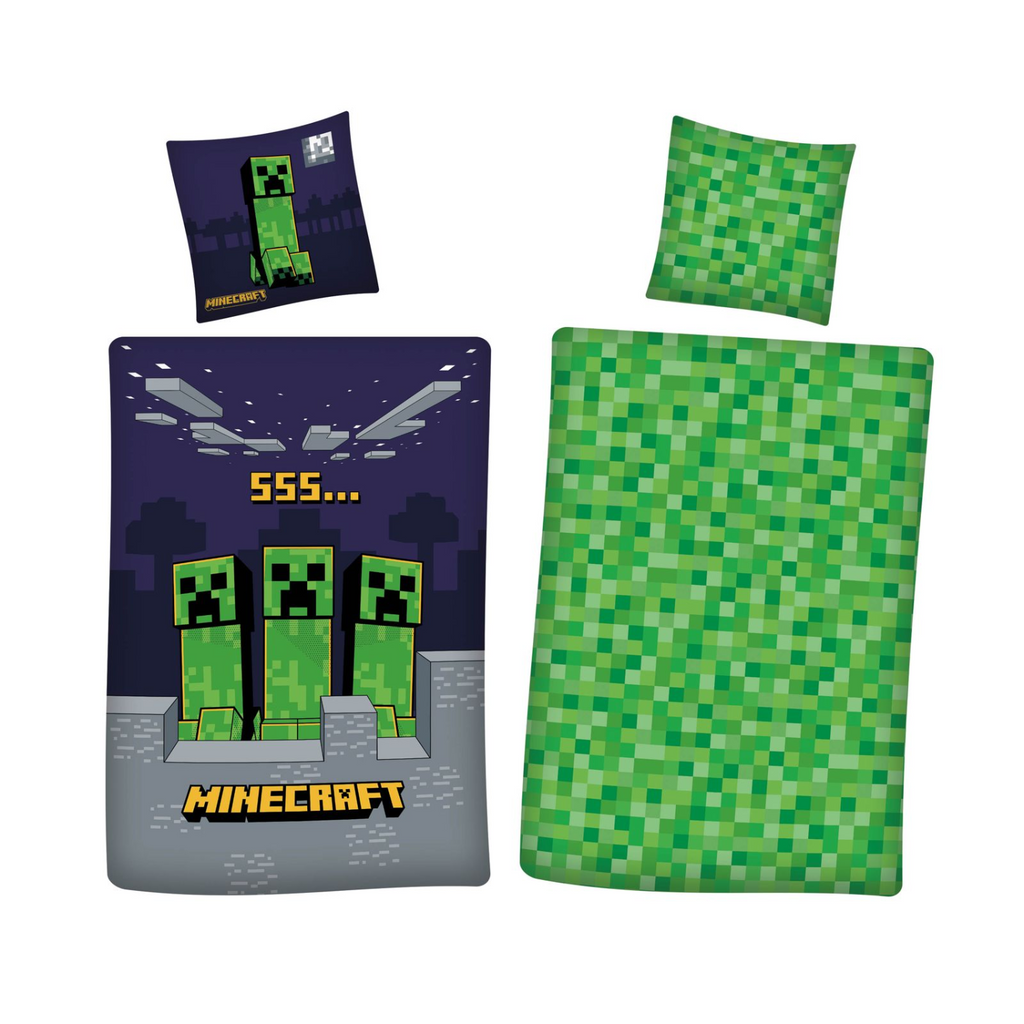 Minecraft Wende Bettwäsche Set 2 tlg. 135 x 200 cm 80 x 80cm