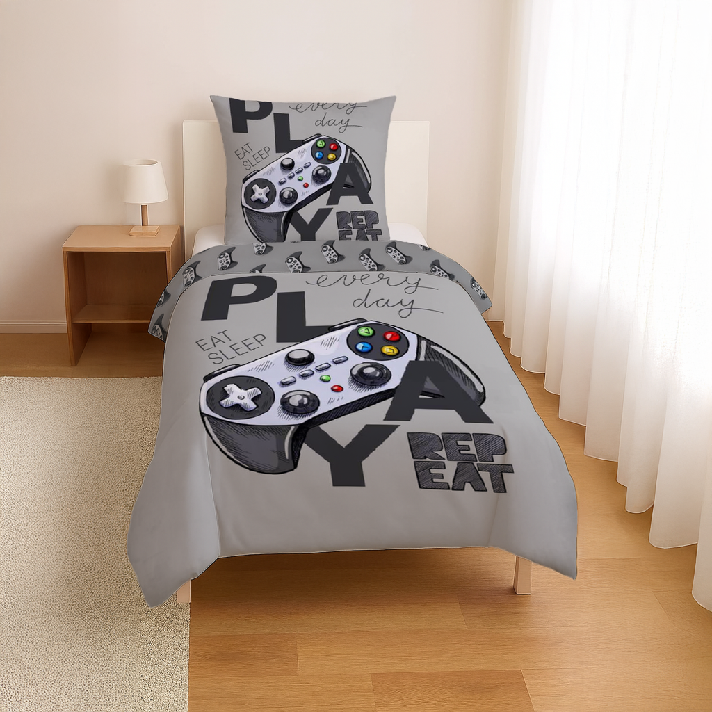 Bettwäsche Set Gamer Play 2 tlg.135x200 cm (80x80 cm)