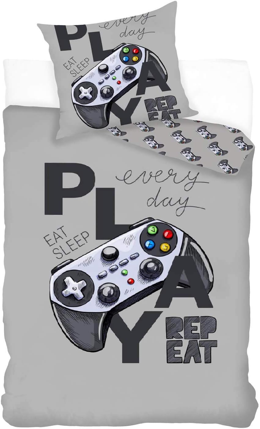 Bettwäsche Set Gamer Play 2 tlg.135x200 cm (80x80 cm)